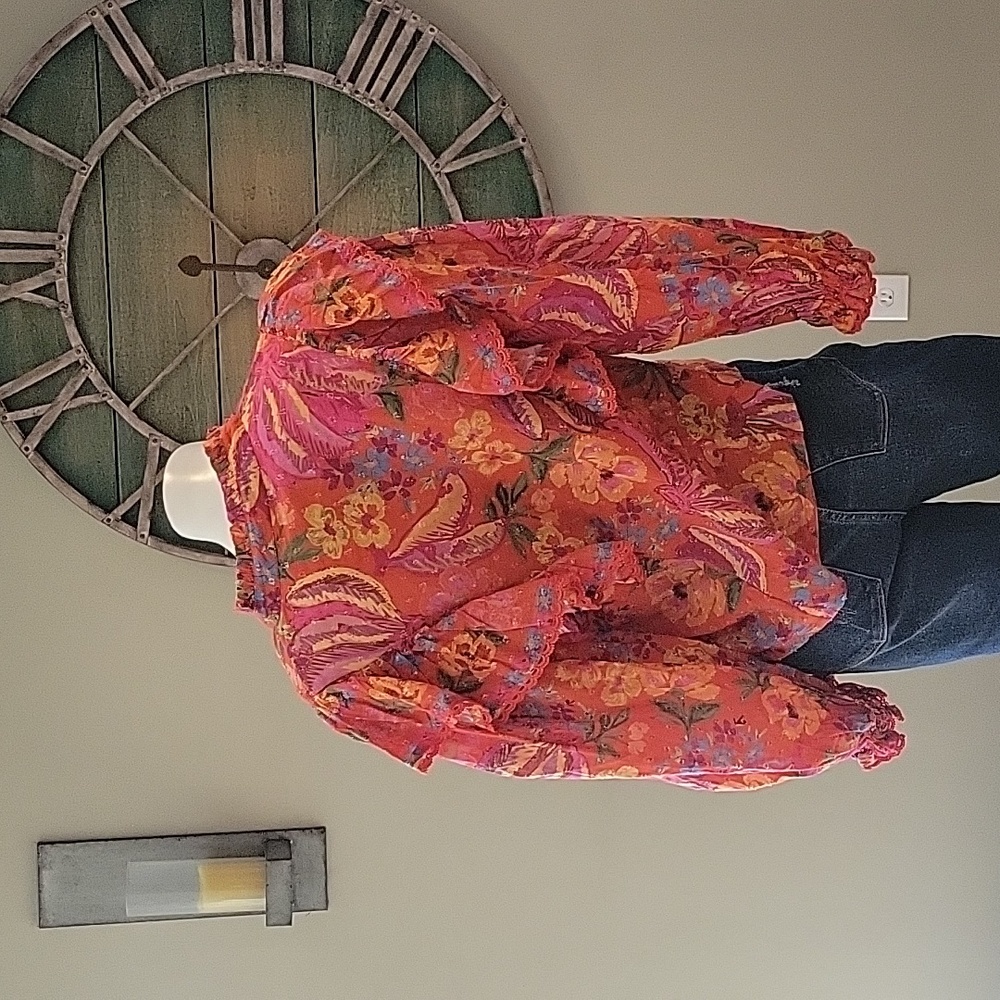Farm Rio Red Spring Bananas Blouse - Picture 6 of 15